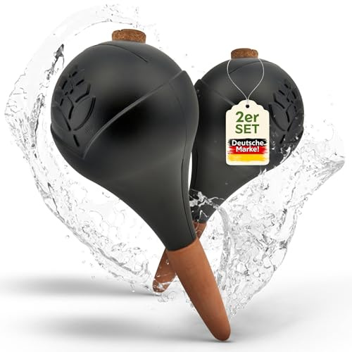 Bewässerungskugeln XL 400ml automatische Bewässerung 6er Set Schwarz | VITALLEO · Tonkegel Bewässerung · Wasserspender für Pflanzen · für Zimmer & Balkon · ideal für Urlaub & Berufstätige