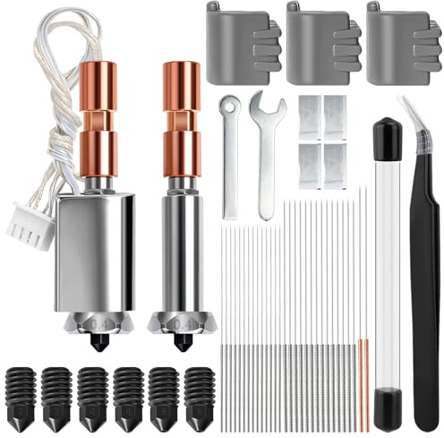 Kobra 3 Max/3 Max Combo Hotend mit 0,2/0,4/0,6mm Düsen, Hohe Heizleistung, Temperaturbeständig bis 320°C, Schneller Wechsel, inkl. Reinigungsnadeln, Schutzhüllen, Wärmeleitpaste, Pinzette