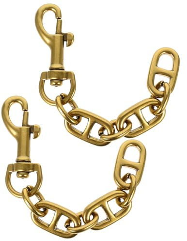 NOLITOY 2 Stück Taschenkette Verlängerung aus Langlebigem Metall in Antik Gold Verschleißfest mit Drehbarem Karabiner Passend für Geldbörse Schulterriemen Vielseitig für
