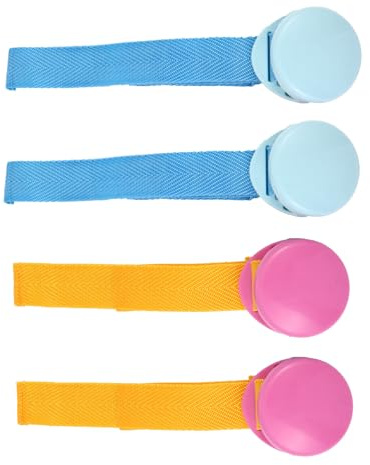 Kinderwagen Deckenclip 4 Stück für Kinderwagen und Buggy | Abs und Polyester, zum Sichern von Decken und Befestigen von Spielzeug, Tragbar für Unterwegs