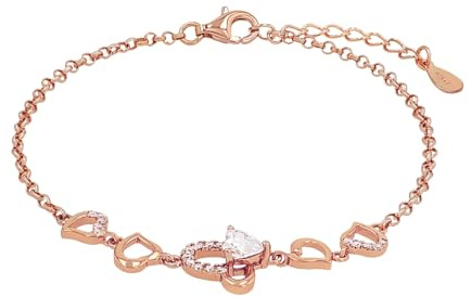 Amor Armband 925 Sterling Silber Damen Armschmuck, mit Zirkonia synth., 17+3 cm, Roséfarben, Kommt in Schmuck Geschenk Box, 9261444