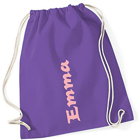 freitex Lila Turnbeutel/Gymsack/Sportbeutel mit Namen bedruckt
