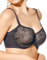 Selene, Reggiseno Donna Modellante, Fascia Alta Incrociata, con Ferretto e Coppe Imbottite Decorate, Collezione Violeta, Colore Nero, Taglia 5C