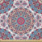 ABAKUHAUS Ethnisch Satin Stoff als Meterware, Orientalische Art Floral Retro, Qualitäts Stoff Heimtextilien Wohnaccessoires, 3M (148x300cm), Türkis Hellrosa und Pink