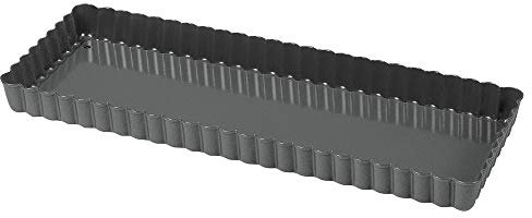 Original Kaiser La Forme Plus Tarteform mit Hebeboden rechteckig 35x13cm, Quicheform beschichtet, herausdrückbarer Emailleboden, schnittfest, servierfertig