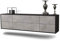 Dekati Lowboard Saint Paul hängend (180x49x35cm) Korpus anthrazit matt - Front Beton Optik - Push to Open