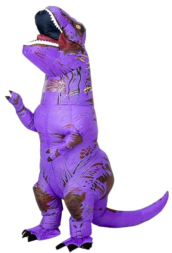 Rafalacy Inflatable Dinosaur Costume for Adult Blow up T-rex Costume Funny Dino Halloween Party Fancy Dress Outfit