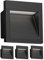 ledscom.de 4 Stück LED Wandeinbauleuchte NOLA, Downlight für außen, IP54, schwarz matt, 90 x 90mm, warmweiß