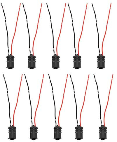 Qiilu 10 pièces connecteurs d'ampoule 12 V mâle doux connecteur d'ampoule prise T10 W 5 W porte-ampoule pour vélos de camion de voiture