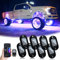 YiLaie Auto RGB LED Rock Licht Kit, Multicolor Hell Neon Light mit APP/RF-Steuerung,DIY Musikmodus Wasserdichtes Under Glow Light Kits für Auto Geländewagen SUV-8 Pods