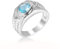 Banemi Intimpiercing Damen Ring, Ring Damen Klein Versilberter Blau Zirkonia Runden Damen Hochzeitsband Größe 60 (19.1)