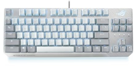 ASUS ROG Strix Scope NX TKL Moonlight White mechanische RGB Gaming Tastatur (Deutsches Layout, kabelgebunden, ROG-NX-Switches, Aluminiumgehäuse, Aura Sync Beleuchtung, Tenkeyless Formfaktor, weiß)