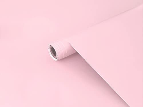 Lámina Adhesiva para Muebles, Papel Autoadhesivo, Vinilo Mesa, Color Rosa Mate, Lámina Decorativa para Puerta, Cocina, Armario, 45 cm x 1 m