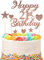 Happy 21st Birthday Cake Topper Set, 21st Birthday Cake Decoration with Heart Star Cupcake Picks - 9pcs (Rose Gold)