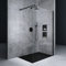 Mai & Mai Duschwand für Dusche Duschabtrennung 160x200cm Walk-In Schwarz ESG-Sicherheitsglas 10mm NANO Glas BRAM3 Bremen2K