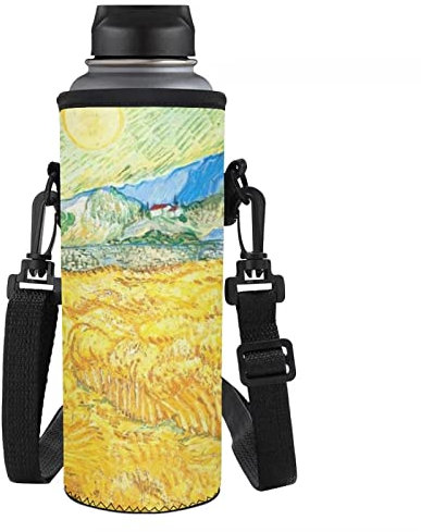 HUIACONG Van Gogh a Wheatfield Housse pour bouteille d'eau en acier inoxydable/verre/plastique 750 ml/1000 ml