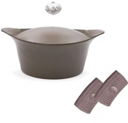 COOKUT Cocotte Moka - Forno olandese in acciaio INOX, 28 cm, 7 l, colore: Marrone