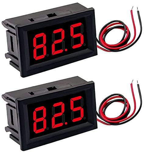 Greluma 2 Stück AC 70-500V Voltmeter, 220V Digital LED Anzeige Spannungsmesser, 380V 2 Draht Mini Spannung Tester Spannungsmesser