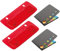 Set 2 Taschenlocher Mini Locher zum Einheften, mit Haftnotizen, für 8 cm Lochung mit 12 cm Skala, für Schule Büro Haushalt, Farbe Rot