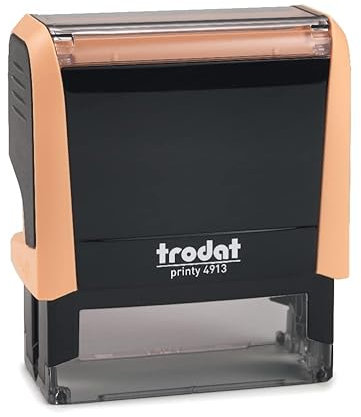 Personalisierter Adressstempel Trodat Printy 4913 Pastell Creme – Selbstfärbender Stempel mit individuellem Wunschtext zum Bestellen – 6 Zeilen Text, Abdruck 58 x 22 mm