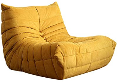 GAGALU Lazyboy Sofasessel, Loungesessel, Wohnzimmer, Schlafzimmer, kleines Sofa, kann Sich hinlegen und schlafen, hohe Elastizität zurück zum Schwamm,Gelb