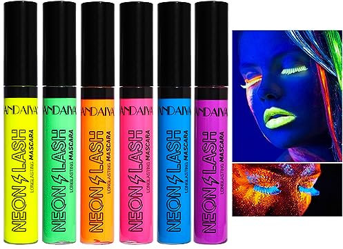 Wimperntusche, UV-Mascara, leuchtet unter UV-Beleuchtung, Bunte Wimperntusche, Schmutzige Langlebige Wimperntusche Wasserdichte, perfekt für Tag oder Nacht Bühne, Clubbing oder Kostüm Make-up(03)