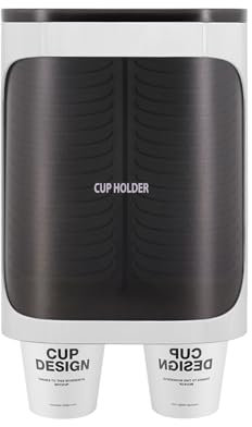 Distributeur de tasses mural – Distributeur d'eau à double tube, organisateur pour gobelets jetables, peut contenir 80 tasses de moins de 7,6 cm de diamètre, support en plastique d'économie de