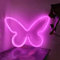 HFHungkeong Schmetterling Neonrosa Schild, Schmetterling LED Neonlicht USB- oder batteriebetrieben Schmetterling dekoratives Licht für Weihnachten Bar Geburtstag Party Hochzeit Wanddekoration