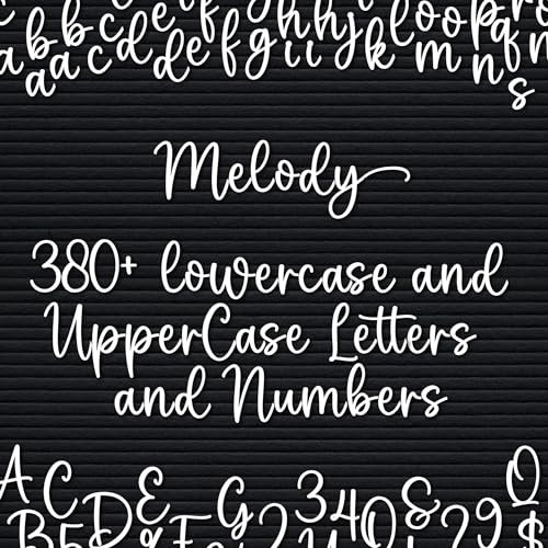Letterboard Letterboard Letterset, Cursive Script Letterset for Felt boards, 380+ pieces, Lowercase and Uppercase, Numbers, Symbols, Pre-cut, Board NOT included