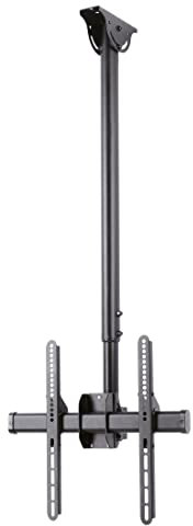 Hama | Soporte de Techo para TV (Soporte de TV griatorio 360°, inclinable -25°, Pantallas de hasta 165cm, 65, VESA hasta 400 x 400, Carga máxima 50kg) Negro