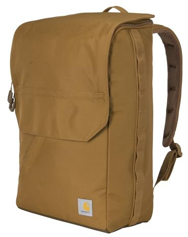 Carhartt Unisex's 21l Top-Load Backpack, Water Resistant Coated Canvas Base with Laptop Sleeve Brown, One Size