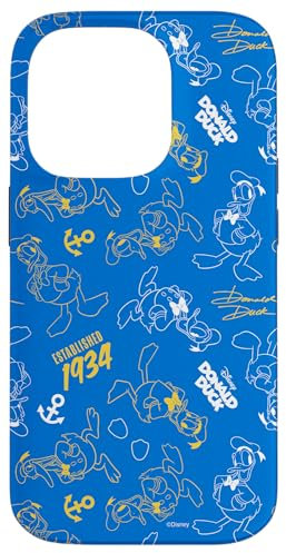 iPhone 14 Pro Disney Donald Duck 90th Anniversary Established 1934 Pattern Case