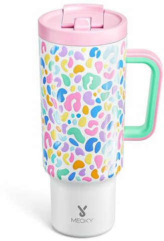 Meoky Becher mit Henkel und 2-in-1-Deckel (CL), 1,2 l