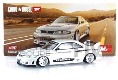 True Scale Miniaturen Modellauto Kompatibel mit Nissan Skyline GT-R (R33) DAI33 V1 Limited Edition 1/64 Diecast Modellauto Kaido House KHMG097, Schwarz