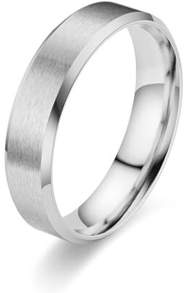 Whoiy Edelstahl Ringe Herren Matt, Silber Trau Und Eheringe Schlicht Band 6MM Eheringe Gravur Personalisiert Größe 65 (20.7)
