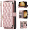 Rnrieyta Miagon Cerniera Cover per Samsung Galaxy A33 5G,Flip Portafoglio Custodia con Zipper e Cordino Supporto Porta Carte Folio in PU Pelle Full Body
