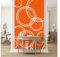 Glücksvilla - Designer-Tapete, selbstklebend (120 x 250 cm BxH) - div. Maße - Vliestapete XXL moderne Wand-Deko - Muster 08 Bubbles - Farbe 04 Orange - abstrakt geometrisch Ringe Kreise