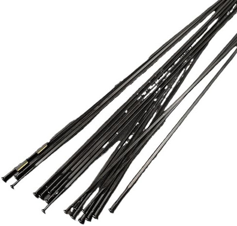 Fahrradspeichen 10 Teile/los Säule PSR Aero 1423 Fahrrad Flache Klinge Speichen 14G Gauge 2,0mm Edelstahl Gerade Pull Schwarz rennrad Raios 347 (Color : 300mm)