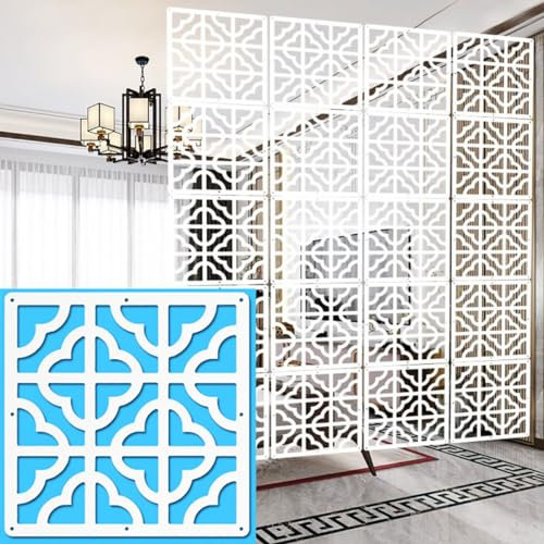 HAILM 12Pcs, Hängende Raumteiler Von Der Decke Tragbarer Raumtrenner Aus Glas, Weiße DIY-Panel-Bildschirme Mit Allem Zubehör, Wohnzimmer-Schlafzimmer-Heimdekoration