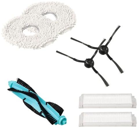 MIRTUX Pack de Accesorios Compatible con Robot Aspirador Cecotec Conga 11090 - Kit de Recambios Completos - Incluye 1 Cepillo Principal, 2 Filtros, 2 Cepillos Laterales y 2 Mopas