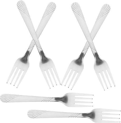 CRILSTYLEO 8pezzi Forchette Acciaio Inossidabile Per Steak Design Elegante e Pratico Per Ristoranti e Cene Casa Utensili Multiuso Per Barbecue e Dessert Facile Da Pulire e Sicuro Da Usare