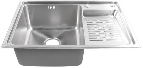 Focket Évier de Salle de Bain, lavabo à Une cuve, Piscine à Linge, Balcon, évier à Linge Domestique en Acier Inoxydable, lavabo avec Planche à Laver pour blanchisserie, Cuisine