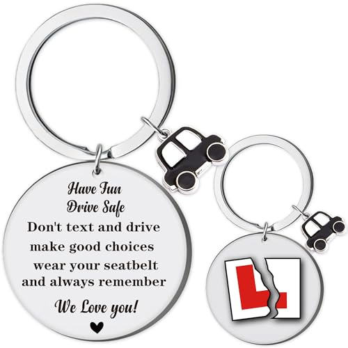 Drive Safe Keyring New Driver - Congratulations Learner Driver Passed Driving Test New Car Gifts 17th Birthday Gift for Teenage Girls Boy Daughter Son Christmas Back To School Birthday Presents