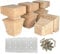 Mysummer 4PCS 2 Inch Wooden Unpainted Furniture Legs with Mounting Plates Screws Solid Wood Furniture Feet Replacement for Couch Cabinet Sofa Dresser Ottoman TV Stand Bed Home (5cm/2inch)