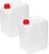 Garronda Jerrican Eau sans BPA jerrican Alimentaire d'eau bidon 5L jerrican Eau 5L bidon Etanche Reservoir Eau Camping Car bidon Eau Camping Accessoires 2 Pack Blanc GD-0082