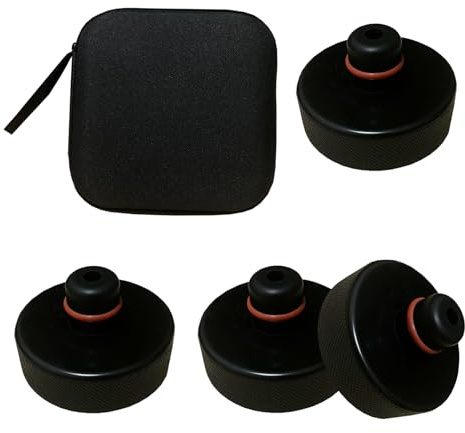 Lenlemtei 4 Stücke Wagenheber Gummiauflag Jack Gummipad Hebepunkt Adapter für Bodenheber, Wagen Heber Pad für Schützt Tesla Model 3/S/Y/X Batterie und Chassis