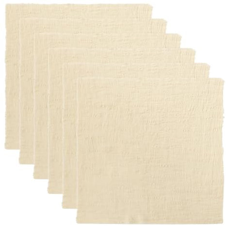 6 Stück Stoffservietten 42 X 42cm Servietten Stoff Baumwoll Stoffservietten Mit Fransen Weich Baumwoll Abendessen Cloth Servietten für Tischdekoration, Hochzeit, Abendessen (Khaki)