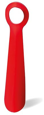 PIMEDA Calzador Metálico Rojo de Alta Calidad – Diseño Ergonómico con Mango Circular, Antideslizante y Resistente – Ideal para Botas, Zapatos de Hombre y Mujer – Accesorio Ligero y Duradero