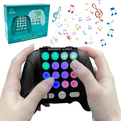 Yeefunjoy Quick Push Game, Électronique Pop Console de Jeu Portable Jouets Antistress Speed Push Light Up Fidget Jouets, éducative Portable Gamepad Cadeau de d'anniversaire pour Enfants Adulte