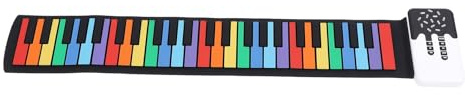 Roll Up Keyboard Klavier mit Lautsprecher, 49 Tasten, Buntes Tragbares Keyboard Klavier, Faltbares Elektronisches Klavier für Anfänger für Heimreisen